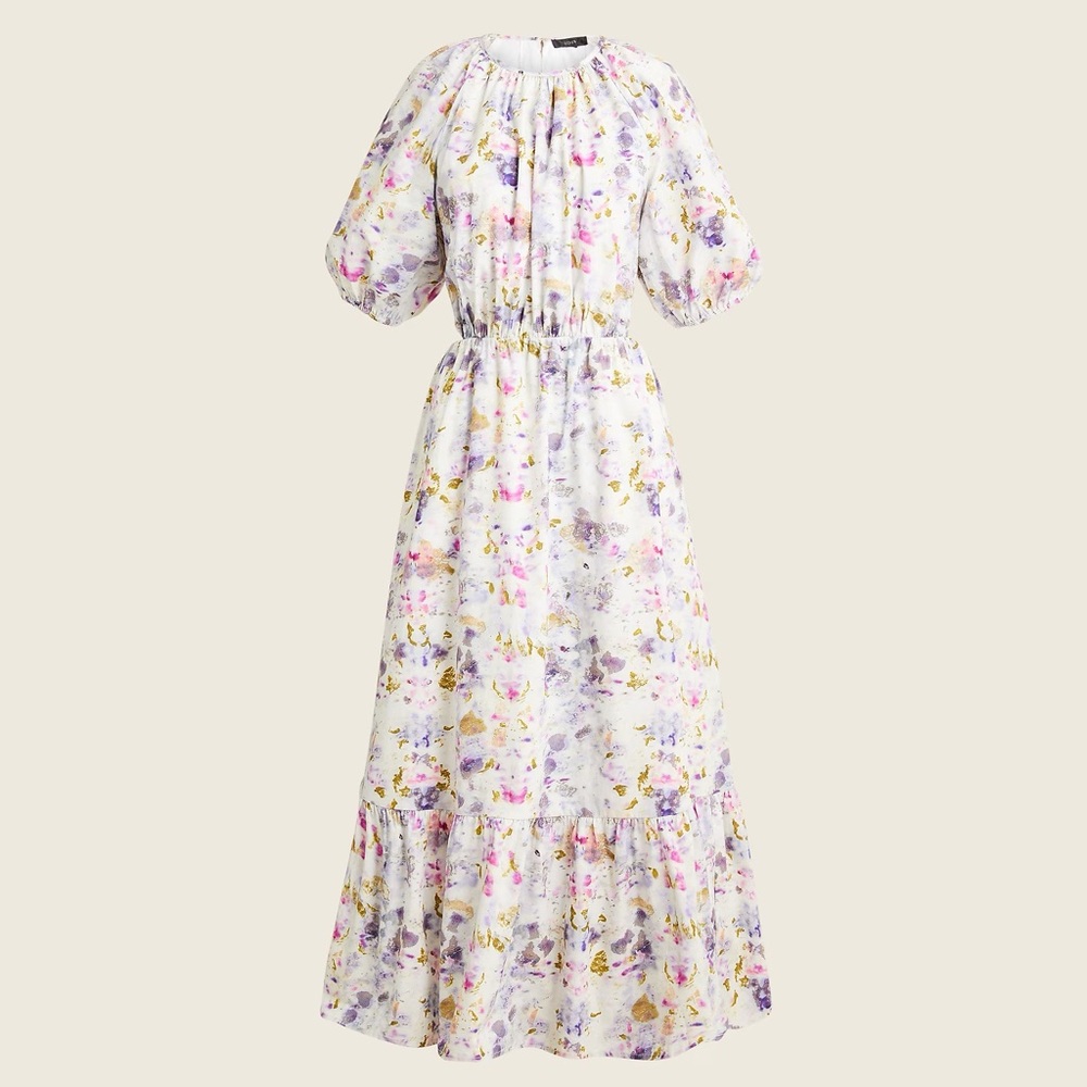 J. Crew Floral Obscura Side-cutout Dress Kaleidoscope Floral Style BG394